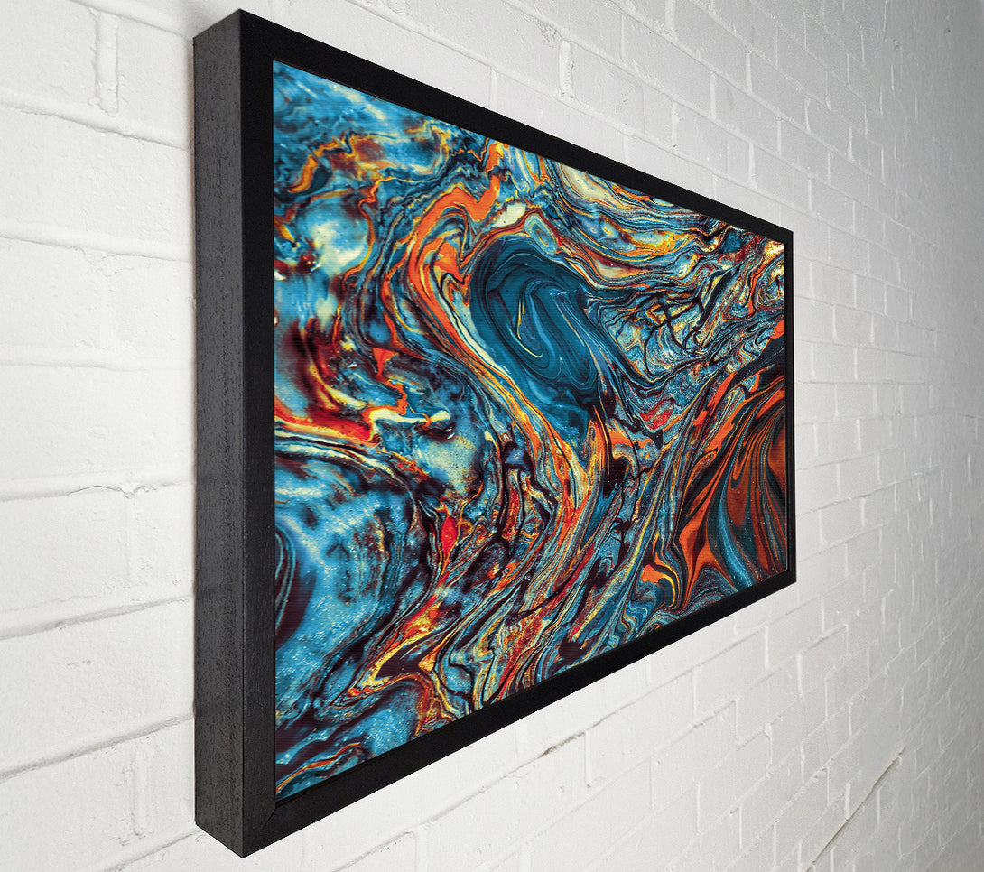  A Canvas Print of Azure Swirls Of Fire Canvas Art