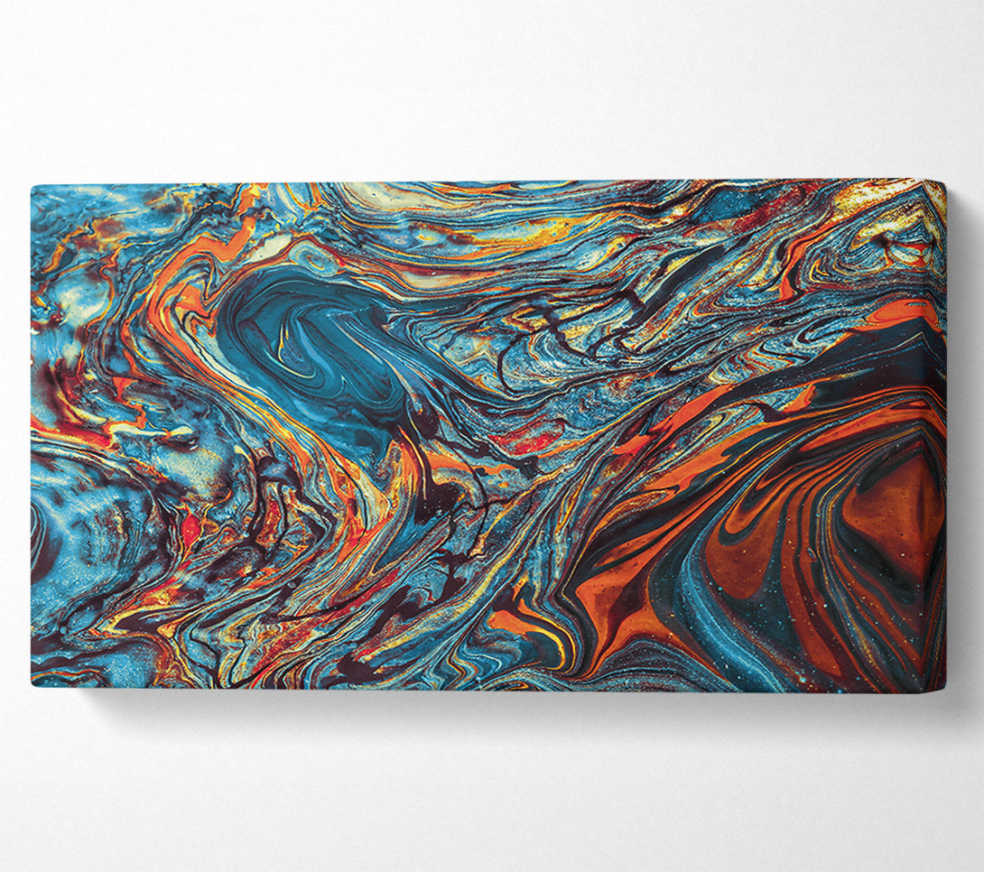  A Canvas Print of Azure Swirls Of Fire Canvas Art