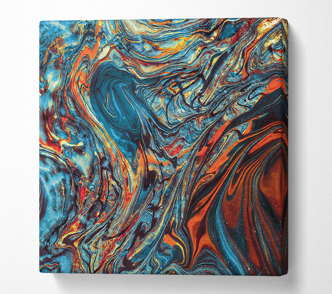  A Canvas Print of Azure Swirls Of Fire Canvas Art