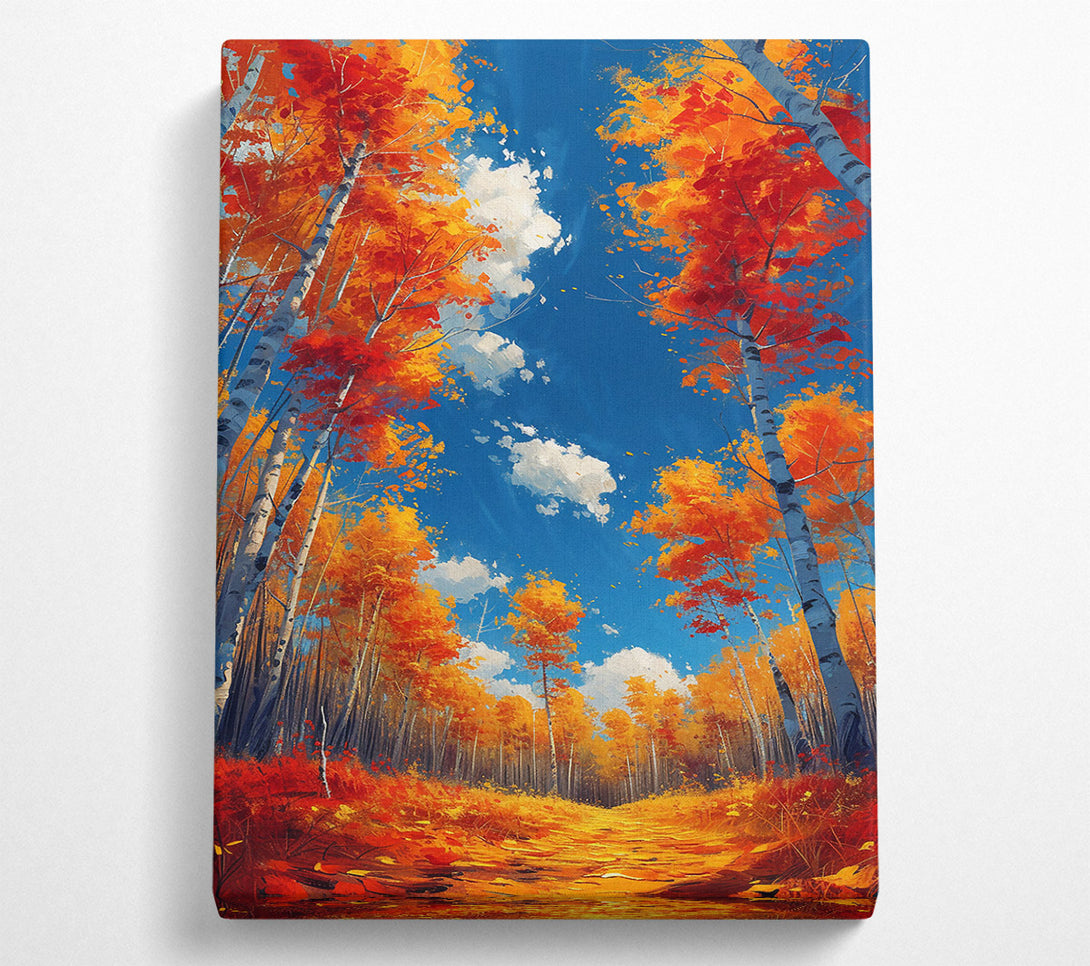  A Canvas Print of Golden Autumn Path Canvas Print