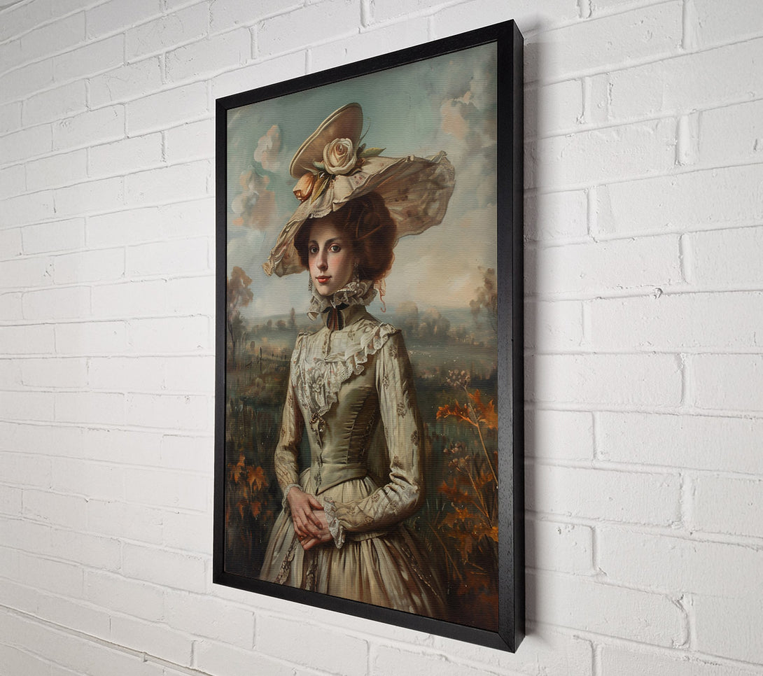  A Canvas Print of The Green Lady'S Hat Canvas Wall Art