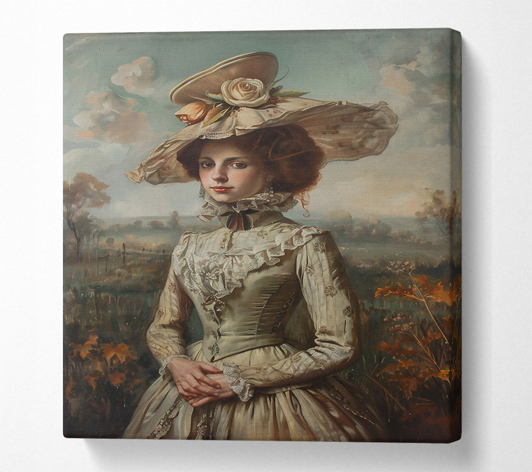  A Canvas Print of The Green Lady'S Hat Canvas Wall Art