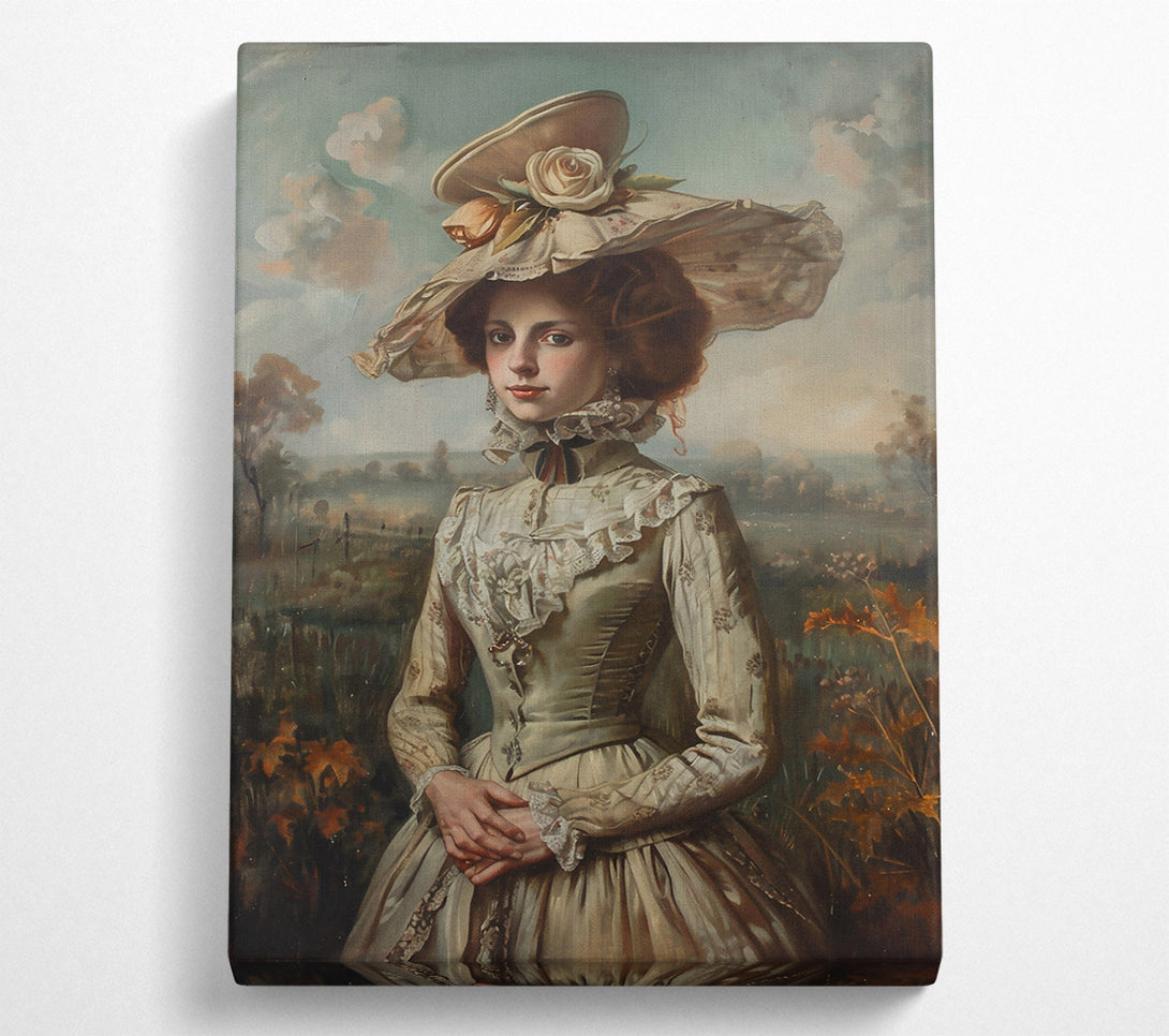  A Canvas Print of The Green Lady'S Hat Canvas Wall Art