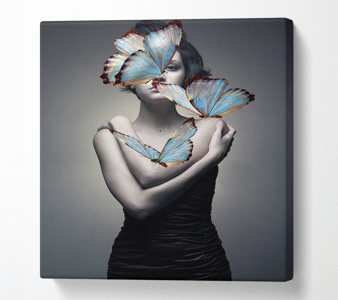  A Canvas Print of Beauty Butterfly Woman Canvas Art