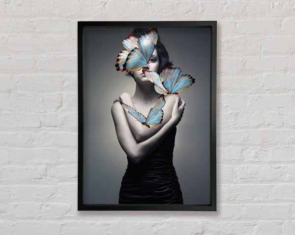 Beauty Butterfly Woman Framed Print