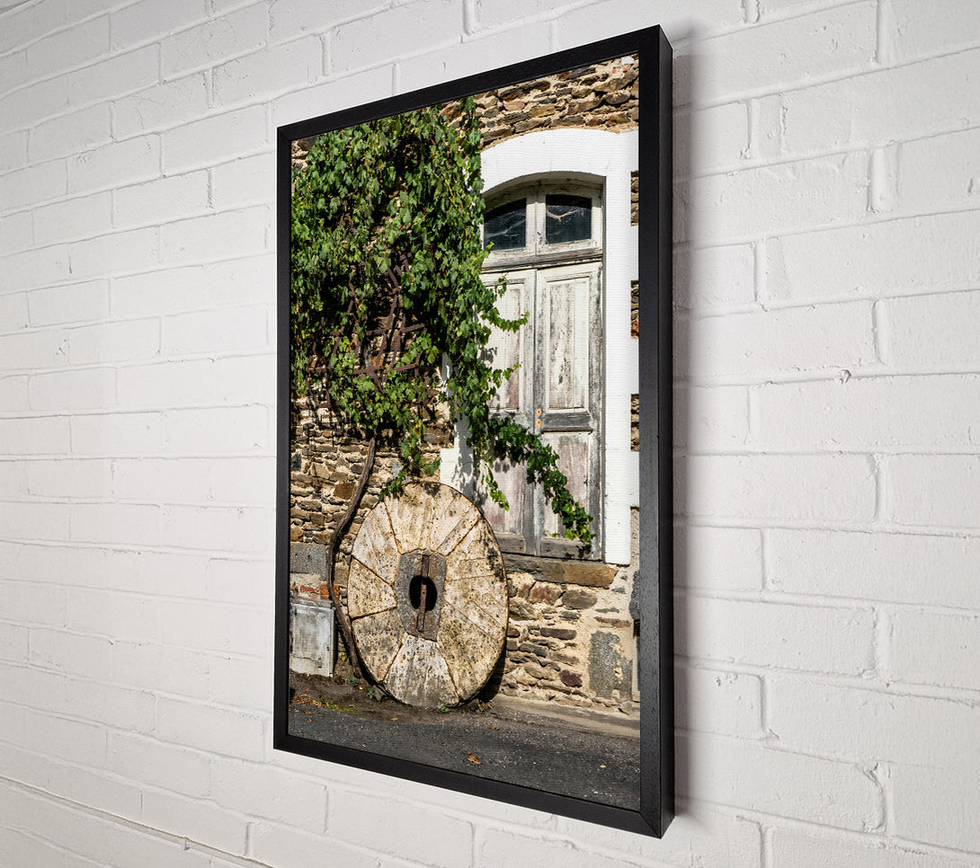  A Canvas Print of Stone Wheel And Vines Canvas Print