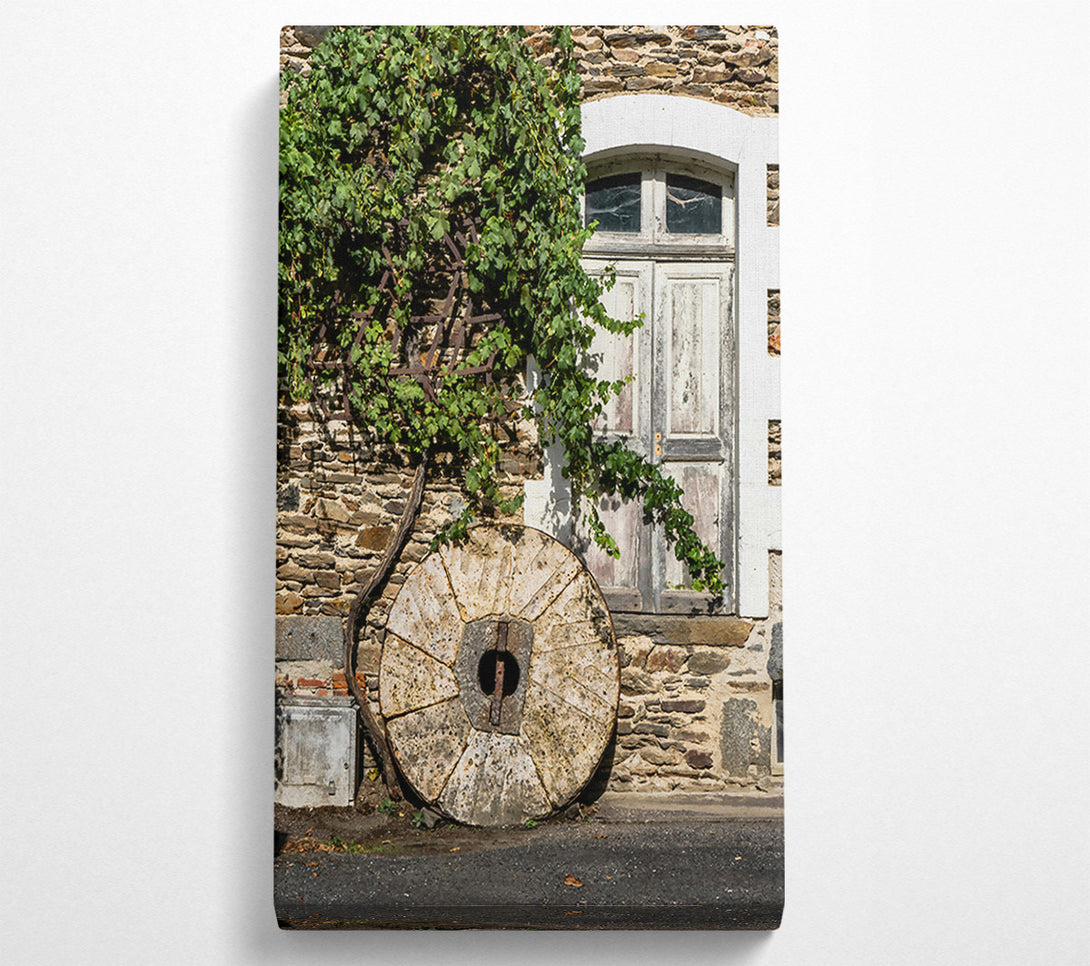  A Canvas Print of Stone Wheel And Vines Canvas Print