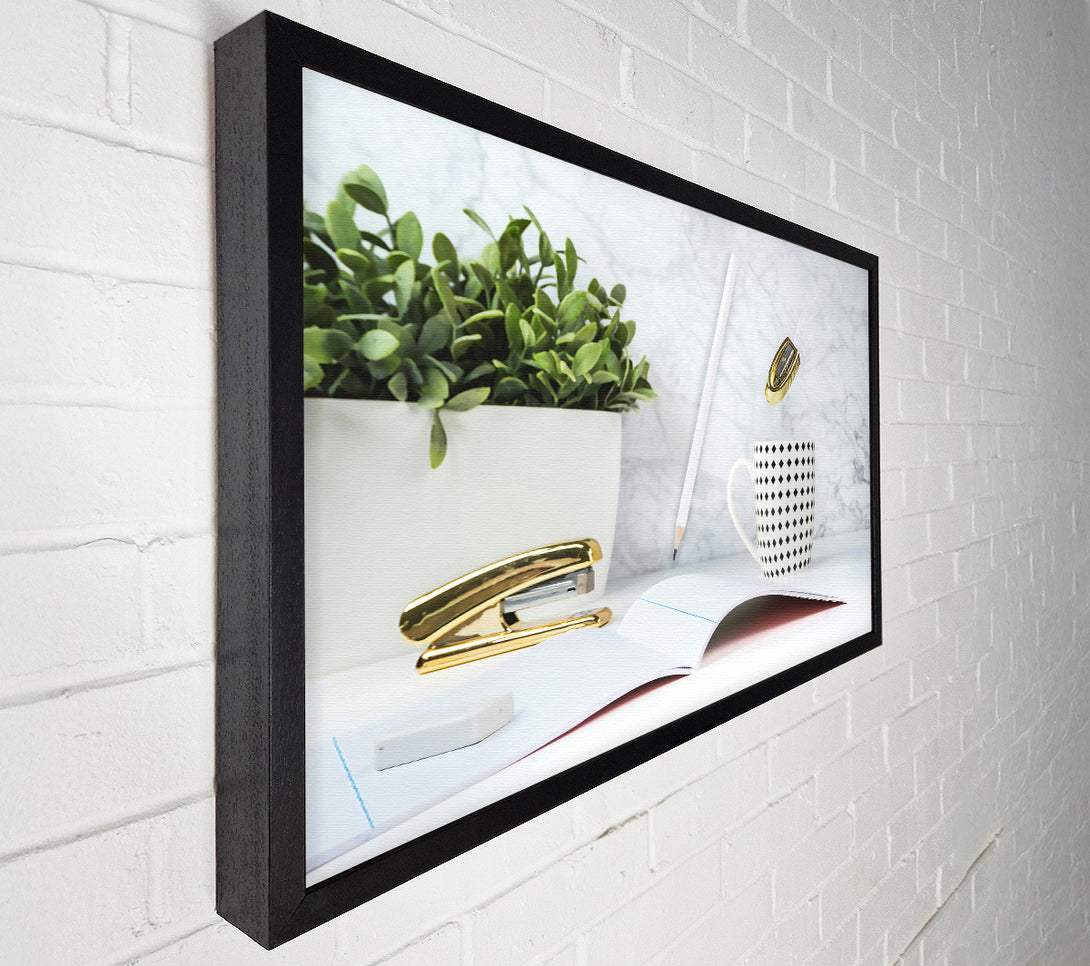  A Canvas Print of Golden Floating Stationery Canvas Print