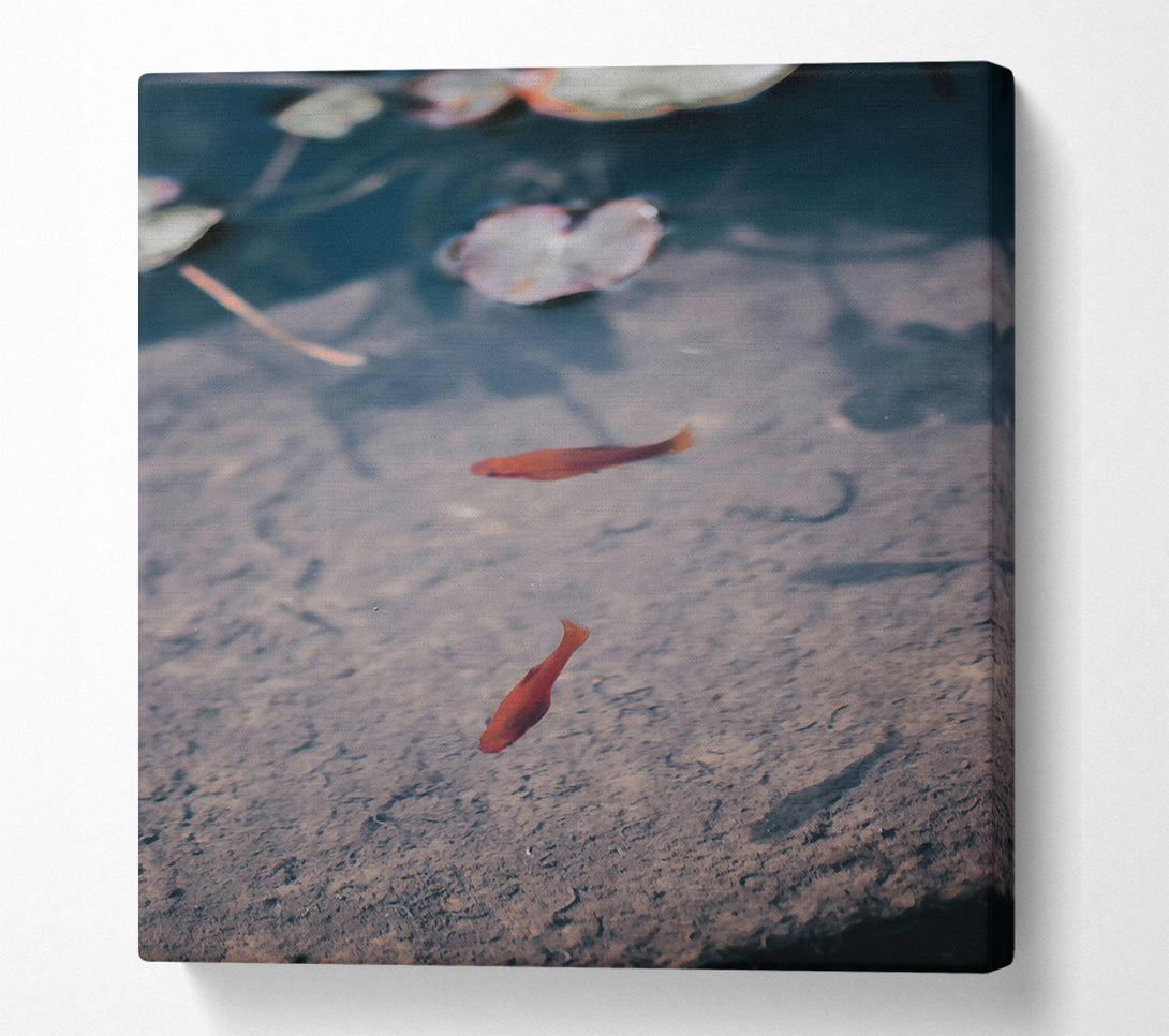  A Canvas Print of Crimson Pond Solitude. Canvas Wall Art
