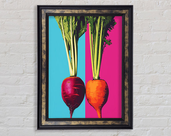 Beetroot And Carrot Bold Framed Print