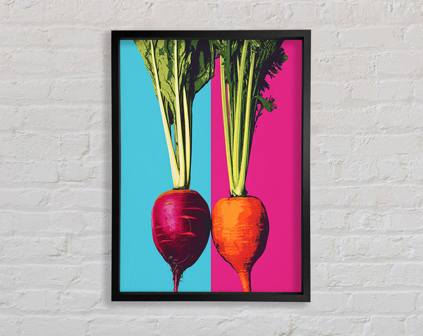 Beetroot And Carrot Bold Framed Print