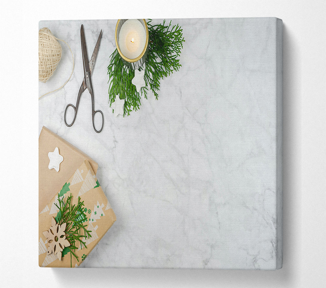  A Canvas Print of White Marble Gift Wrap Canvas Art