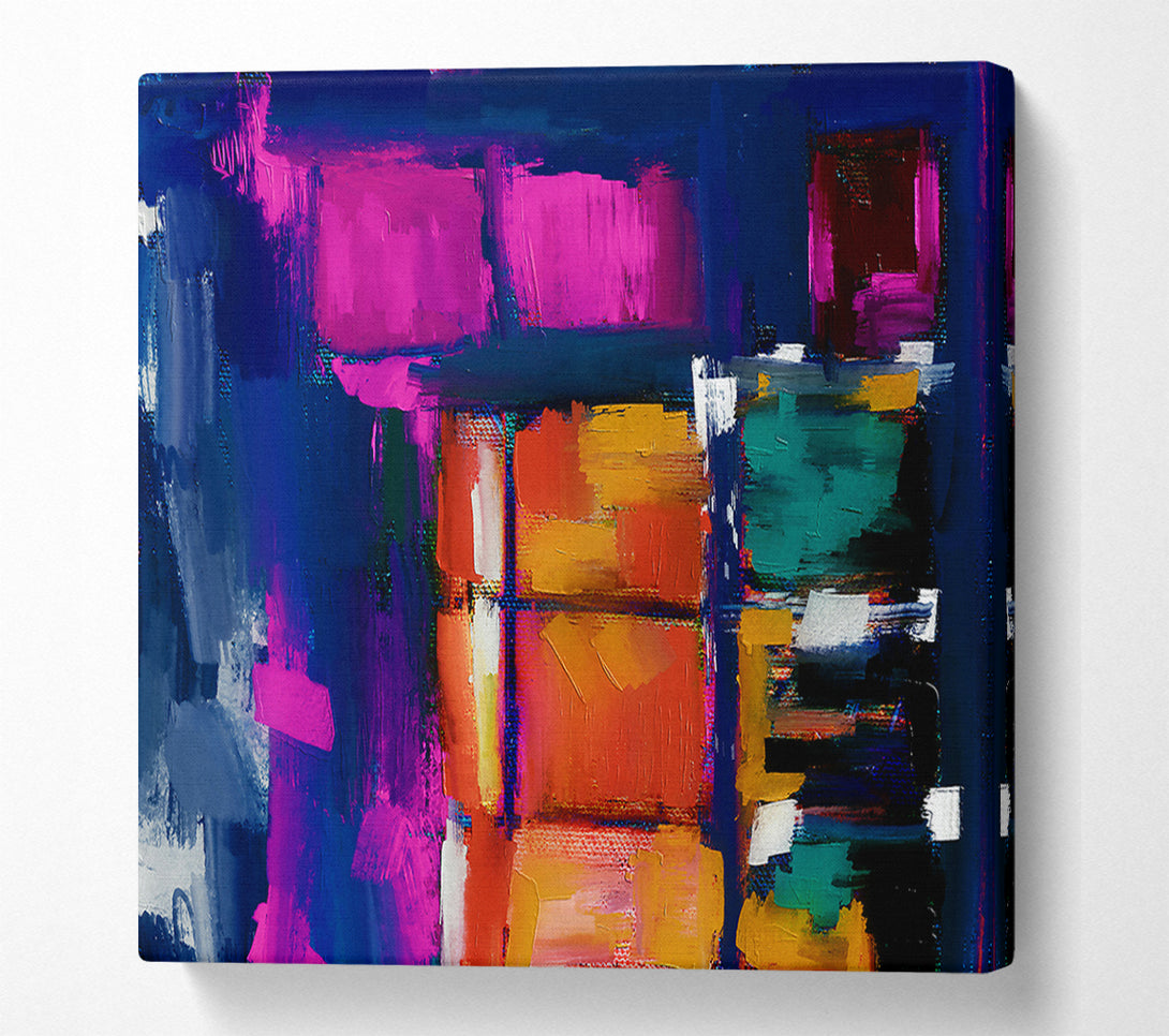  A Canvas Print of Indigo And Fuchsia Hues Canvas Art