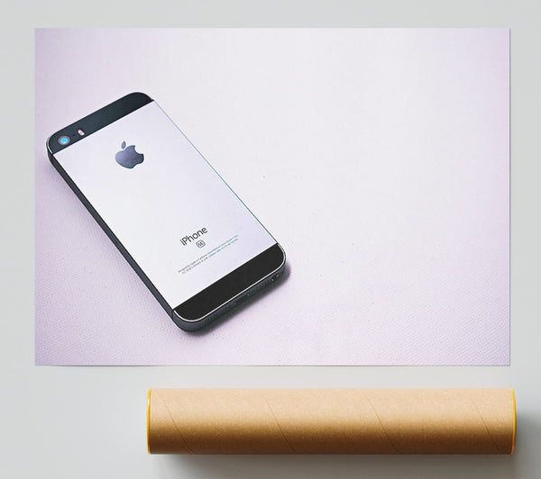 Silver Phone On White Poster