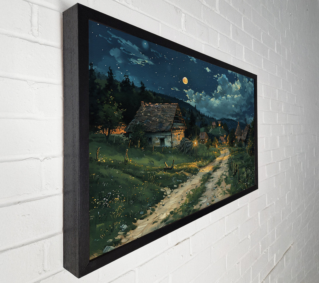  A Canvas Print of Moonlight Green Village Canvas Art