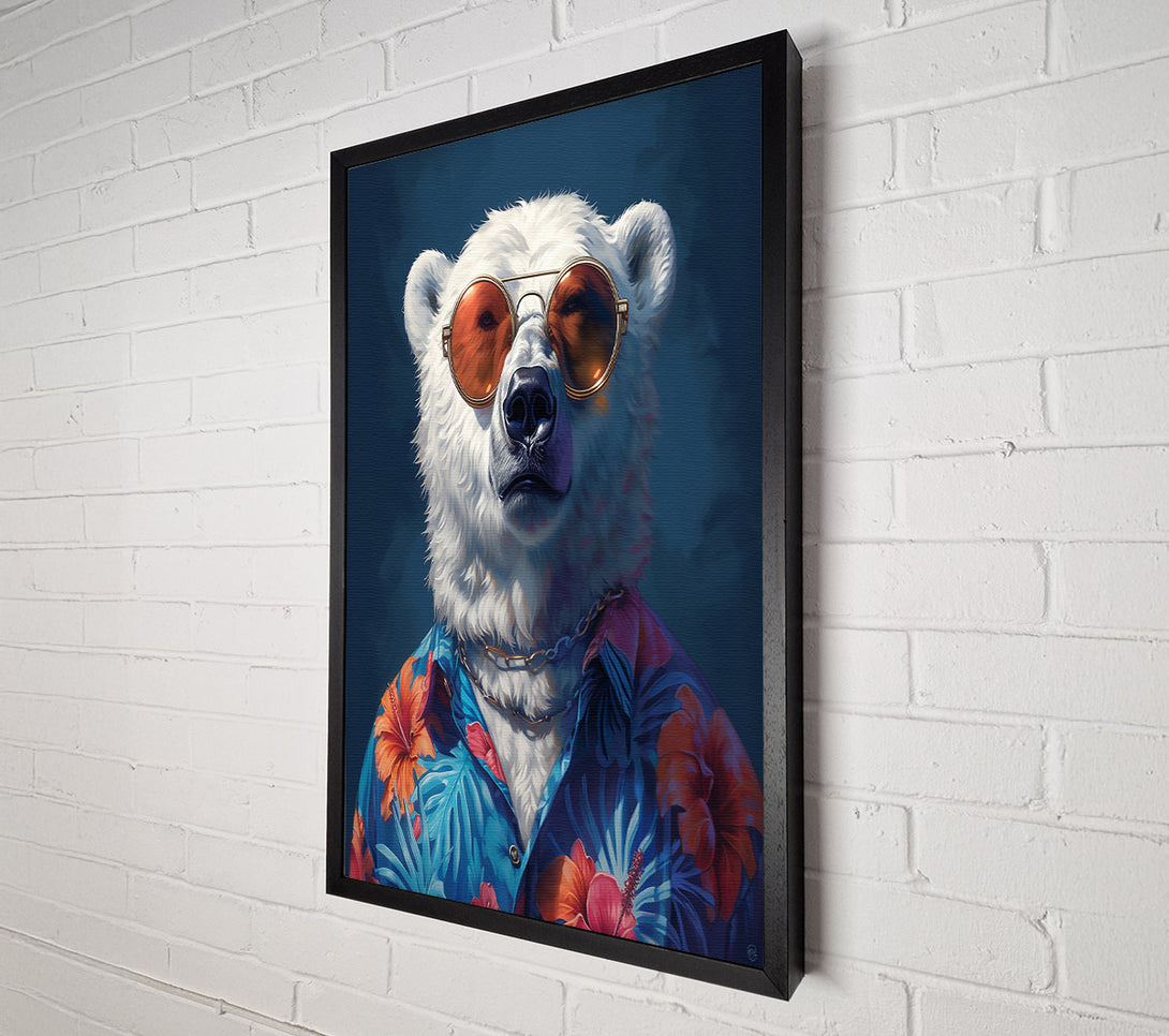  A Canvas Print of Blue Hawaiian Bear Canvas Wall Art