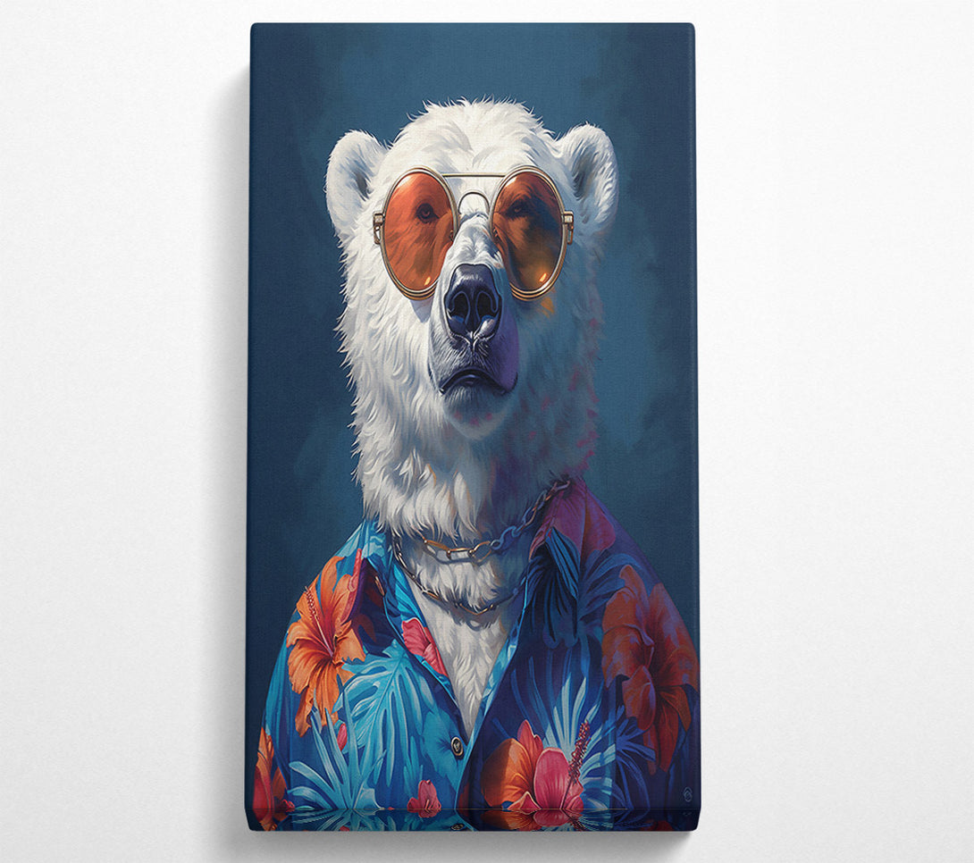 A Canvas Print of Blue Hawaiian Bear Canvas Wall Art