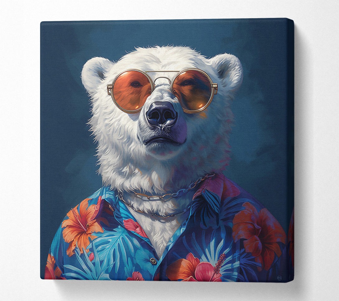  A Canvas Print of Blue Hawaiian Bear Canvas Wall Art