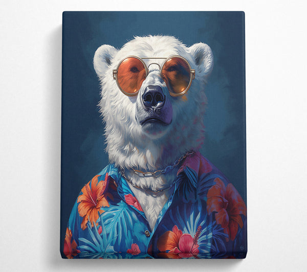  A Canvas Print of Blue Hawaiian Bear Canvas Wall Art