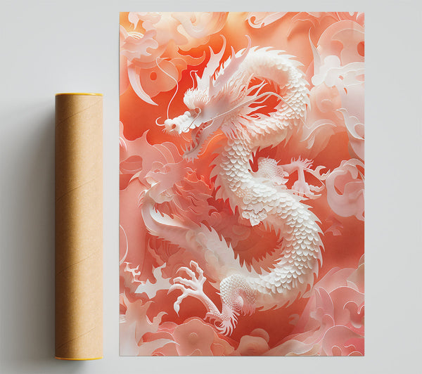 Crimson Dragon Soaring Print