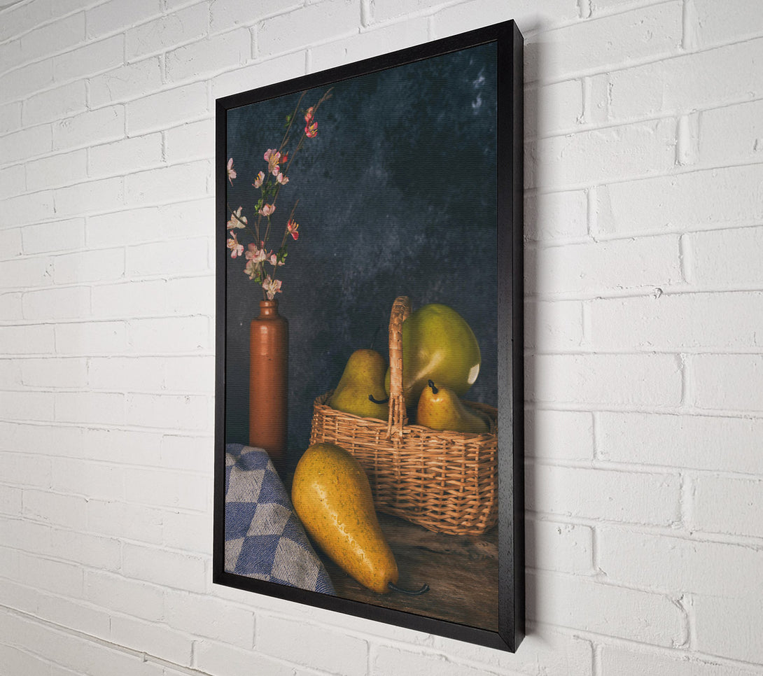  A Canvas Print of Golden Pears In Basket Canvas Print