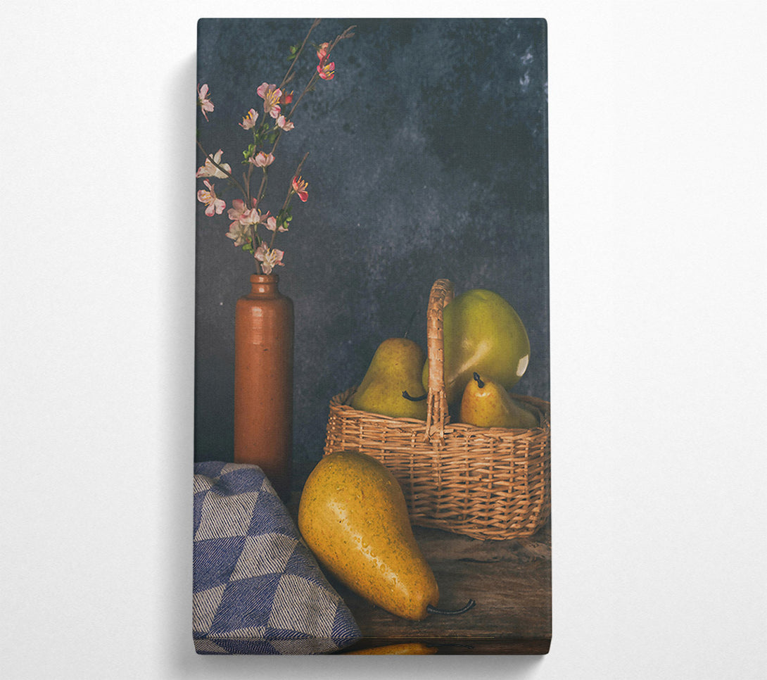  A Canvas Print of Golden Pears In Basket Canvas Print