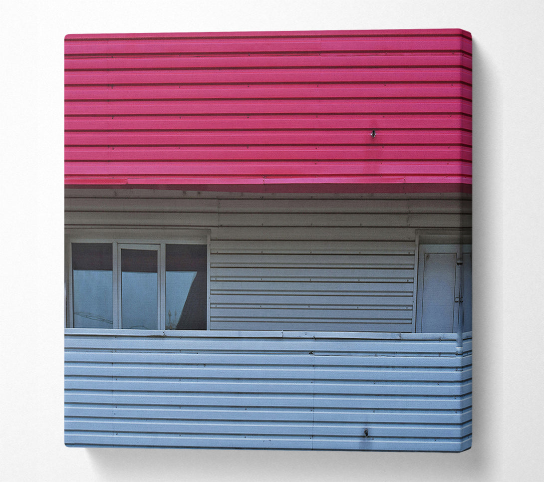  A Canvas Print of Pink And Grey Stripes Canvas Print