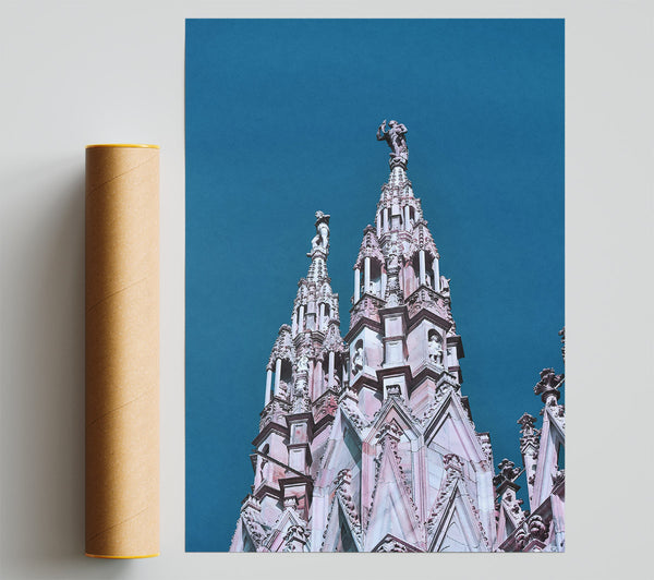 Pink Gothic Spire Print