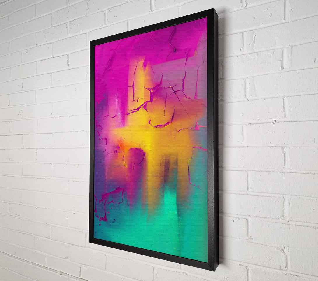  A Canvas Print of Fuchsia Cracked Abstract Canvas Wall Art