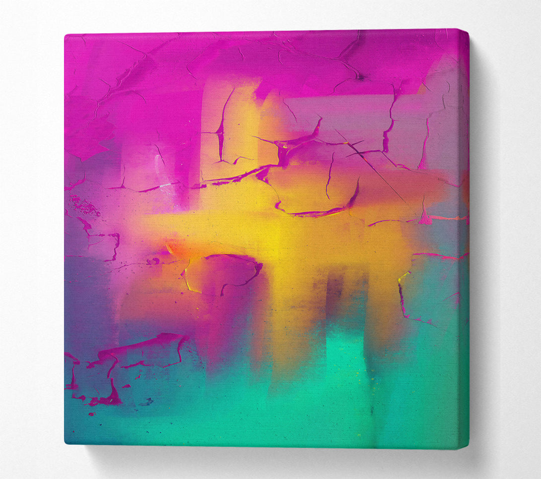  A Canvas Print of Fuchsia Cracked Abstract Canvas Wall Art
