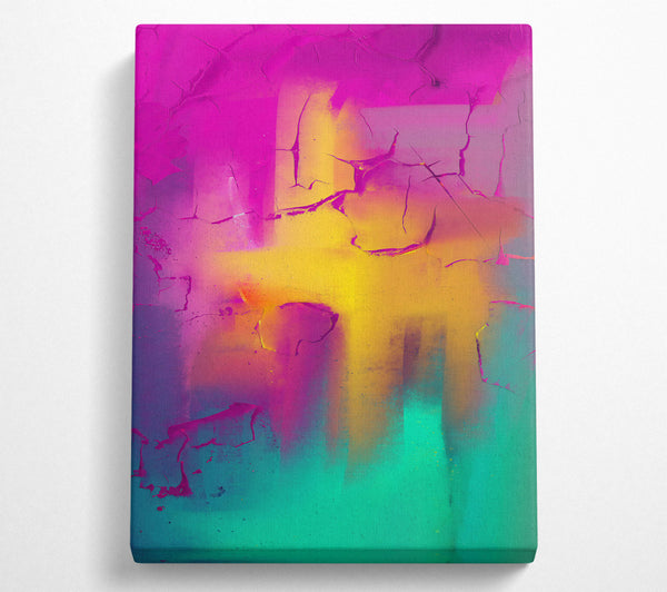  A Canvas Print of Fuchsia Cracked Abstract Canvas Wall Art