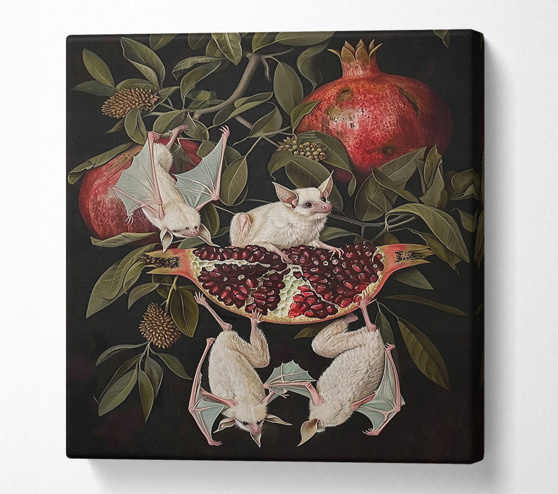  A Canvas Print of Crimson Bat & Pomegranate Canvas Wall Art