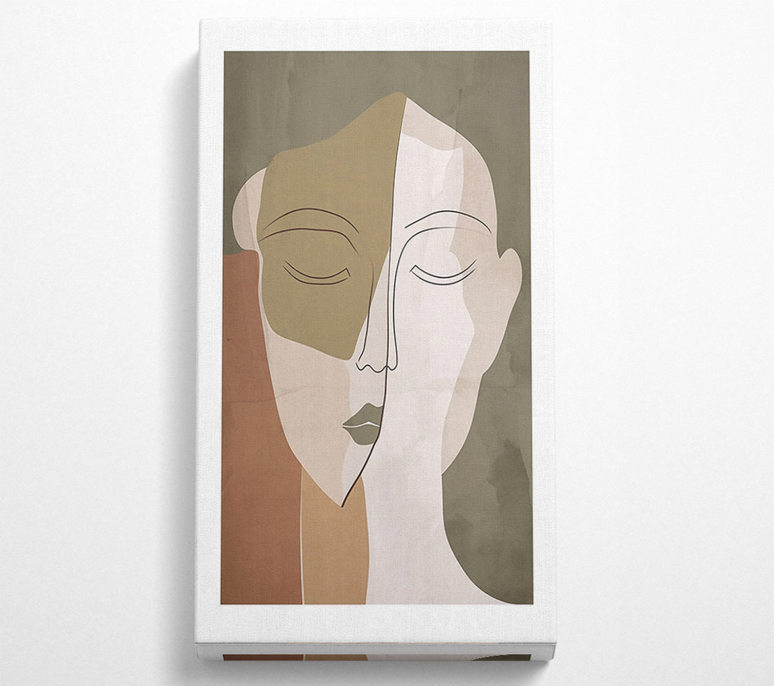  A Canvas Print of Olive Abstract Face Canvas Print