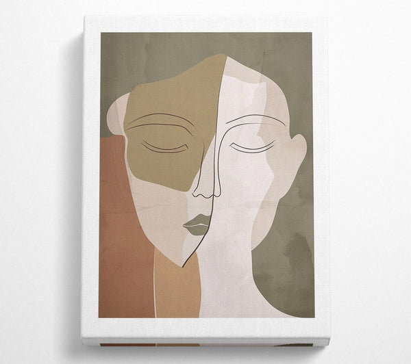  A Canvas Print of Olive Abstract Face Canvas Print