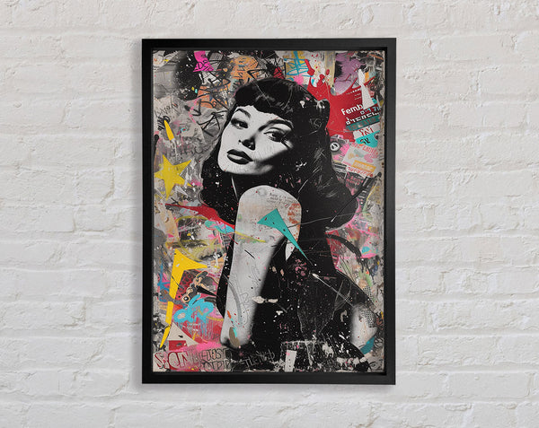 Betty Paige Graffiti Framed Print