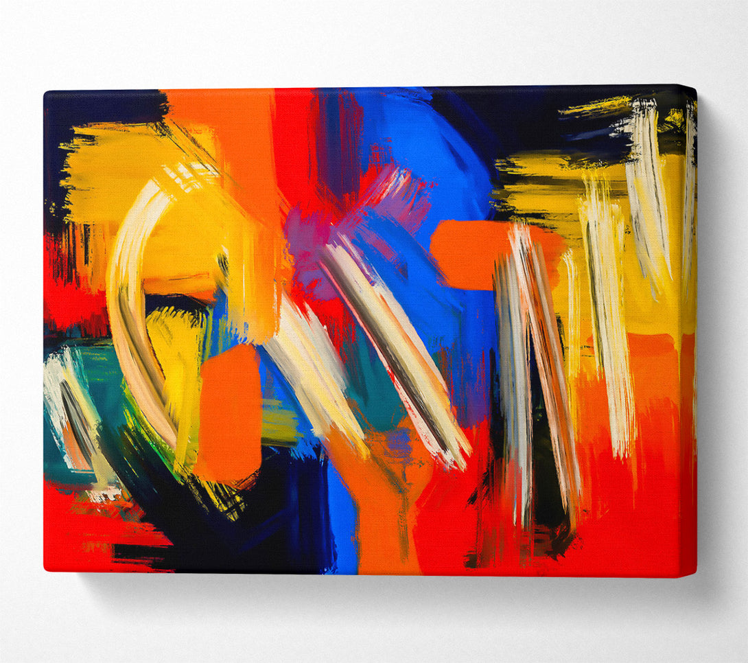  A Canvas Print of Orange Abstract Strokes Canvas Wall Art