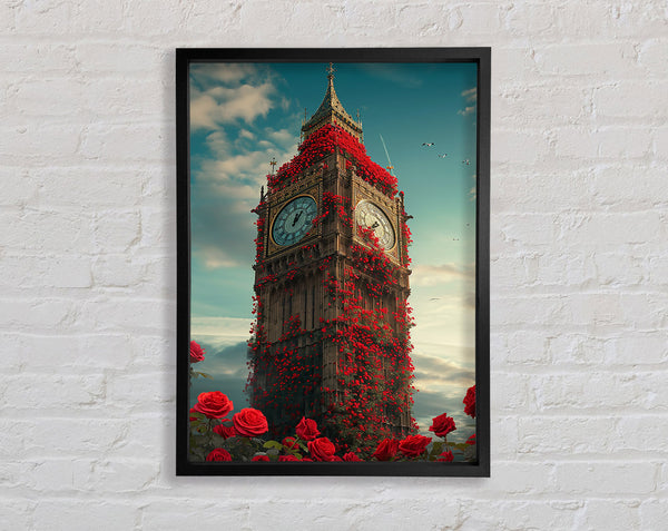 Big Ben Flowers Framed Print
