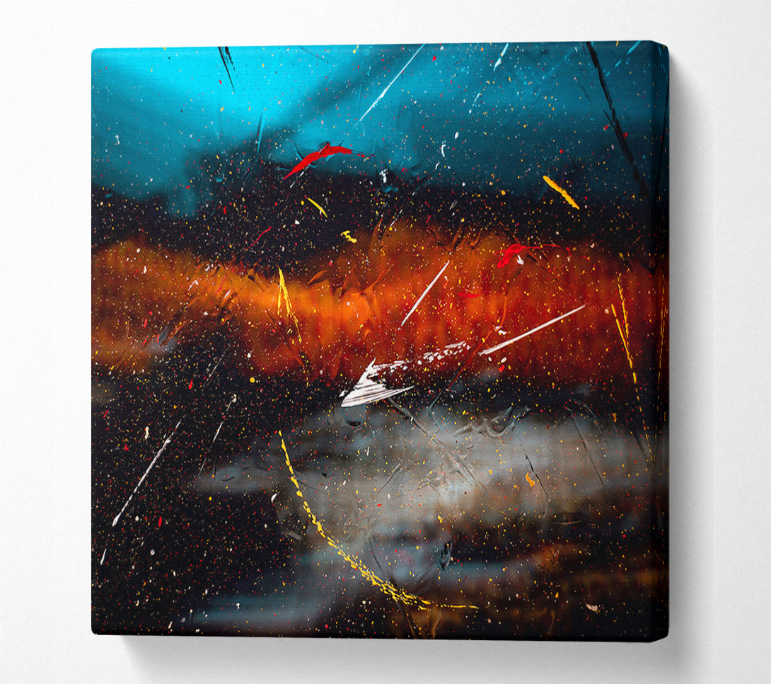 A Canvas Print of Blue Cosmic Splattering Canvas Print