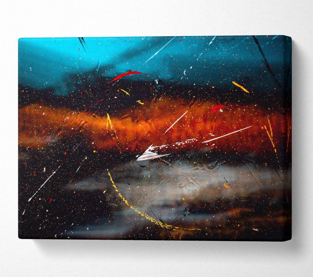  A Canvas Print of Blue Cosmic Splattering Canvas Print