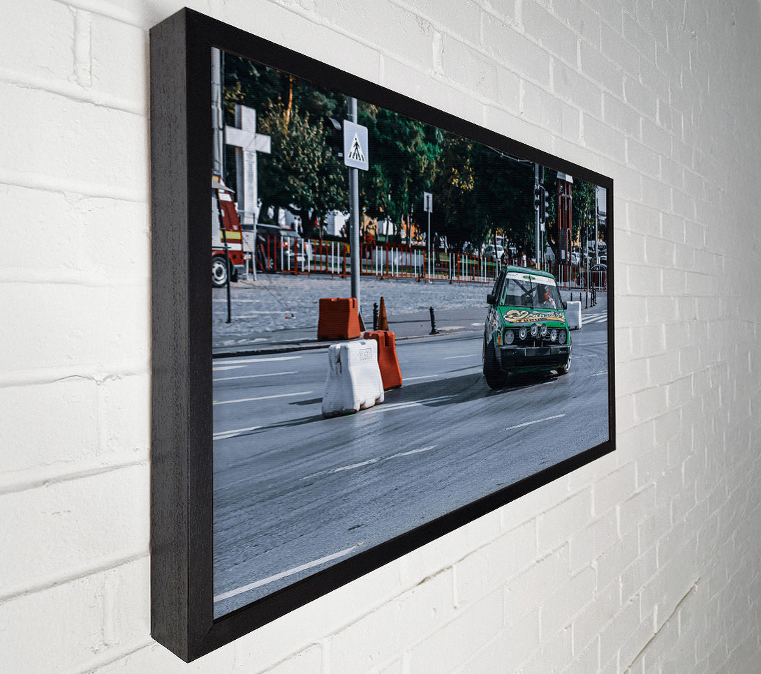  A Canvas Print of Green Drifting Machine Canvas Wall Art