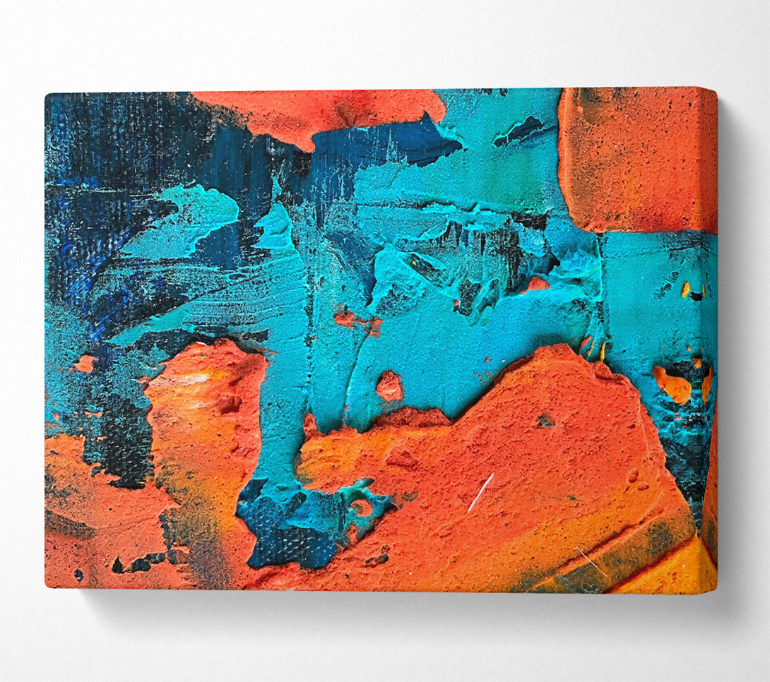  A Canvas Print of Orange Abstract Expressionism Canvas Art
