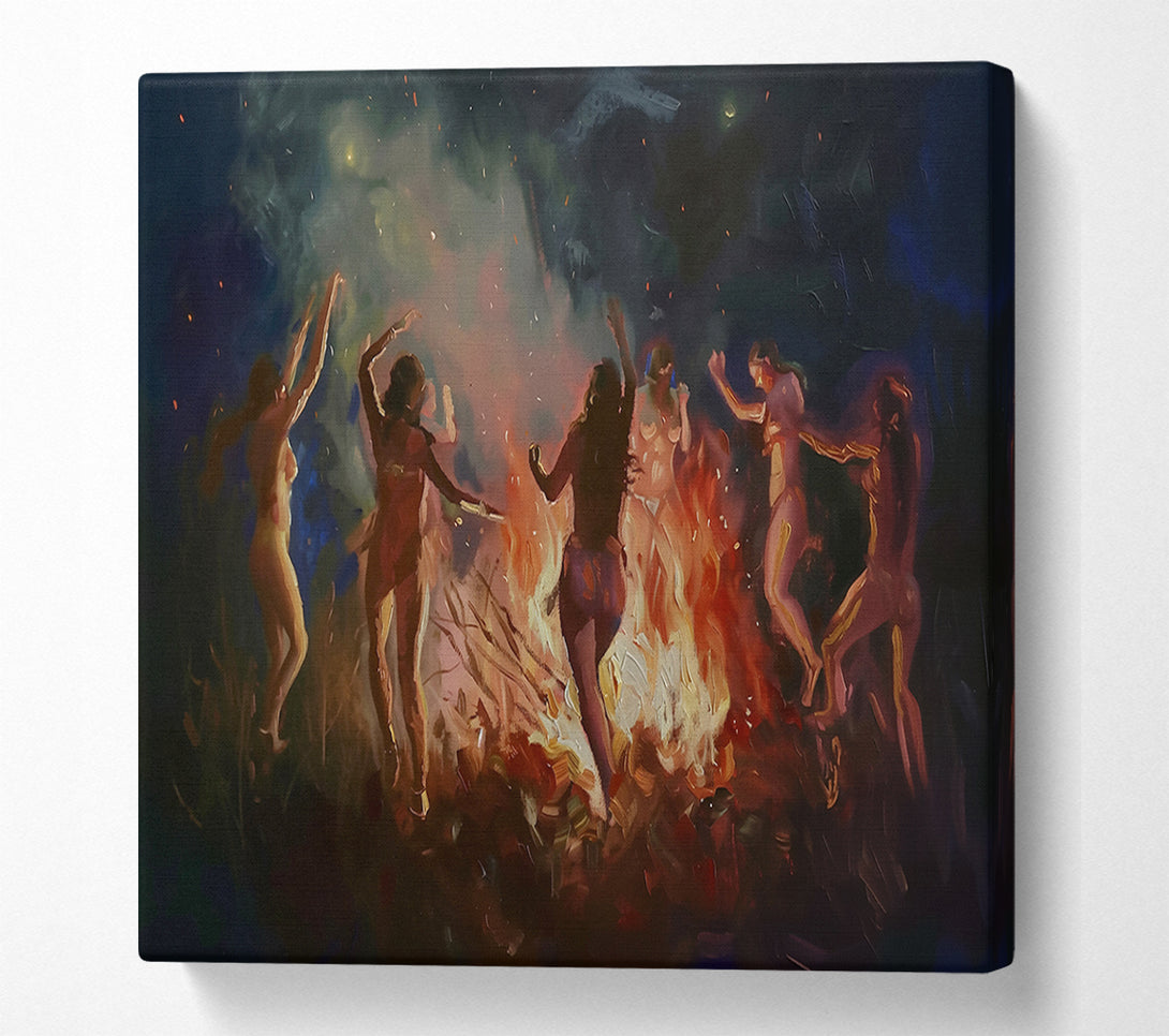  A Canvas Print of Crimson Bonfire Dance Canvas Art