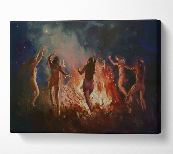  A Canvas Print of Crimson Bonfire Dance Canvas Art