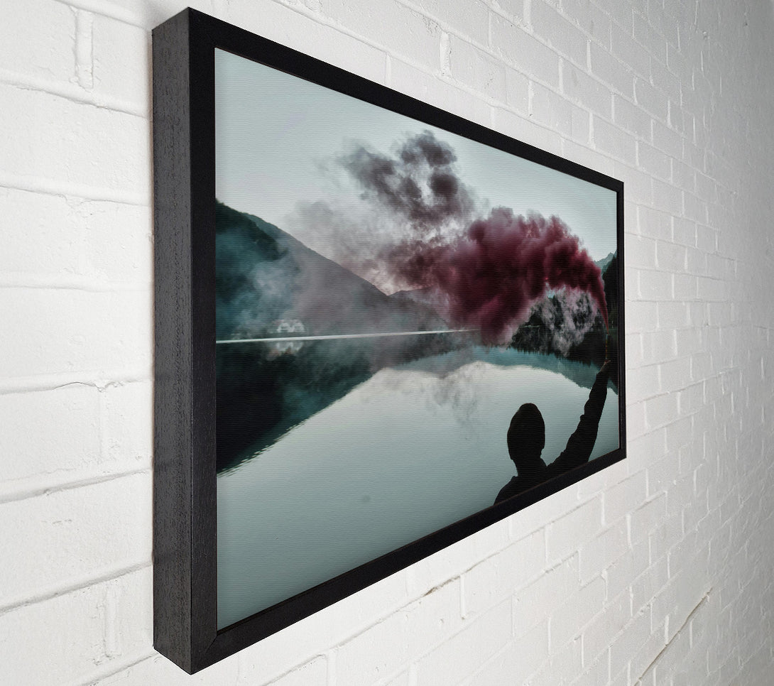  A Canvas Print of Crimson Smoke Reflection Canvas Wall Art