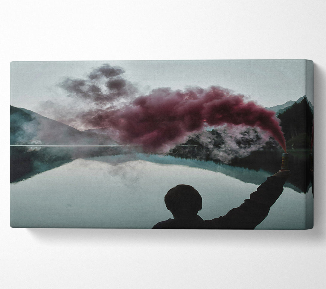  A Canvas Print of Crimson Smoke Reflection Canvas Wall Art