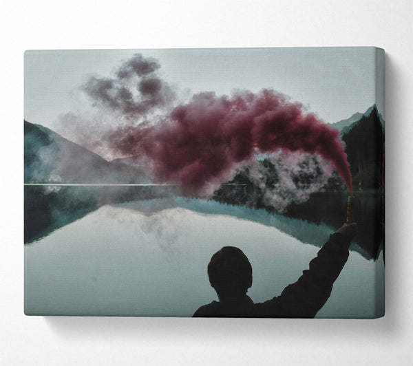  A Canvas Print of Crimson Smoke Reflection Canvas Wall Art