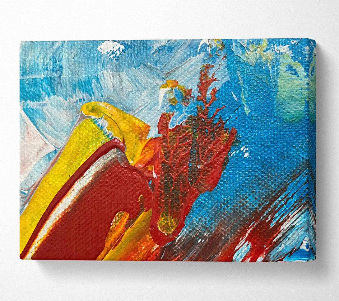  A Canvas Print of Crimson Abstract Flow Canvas Wall Art