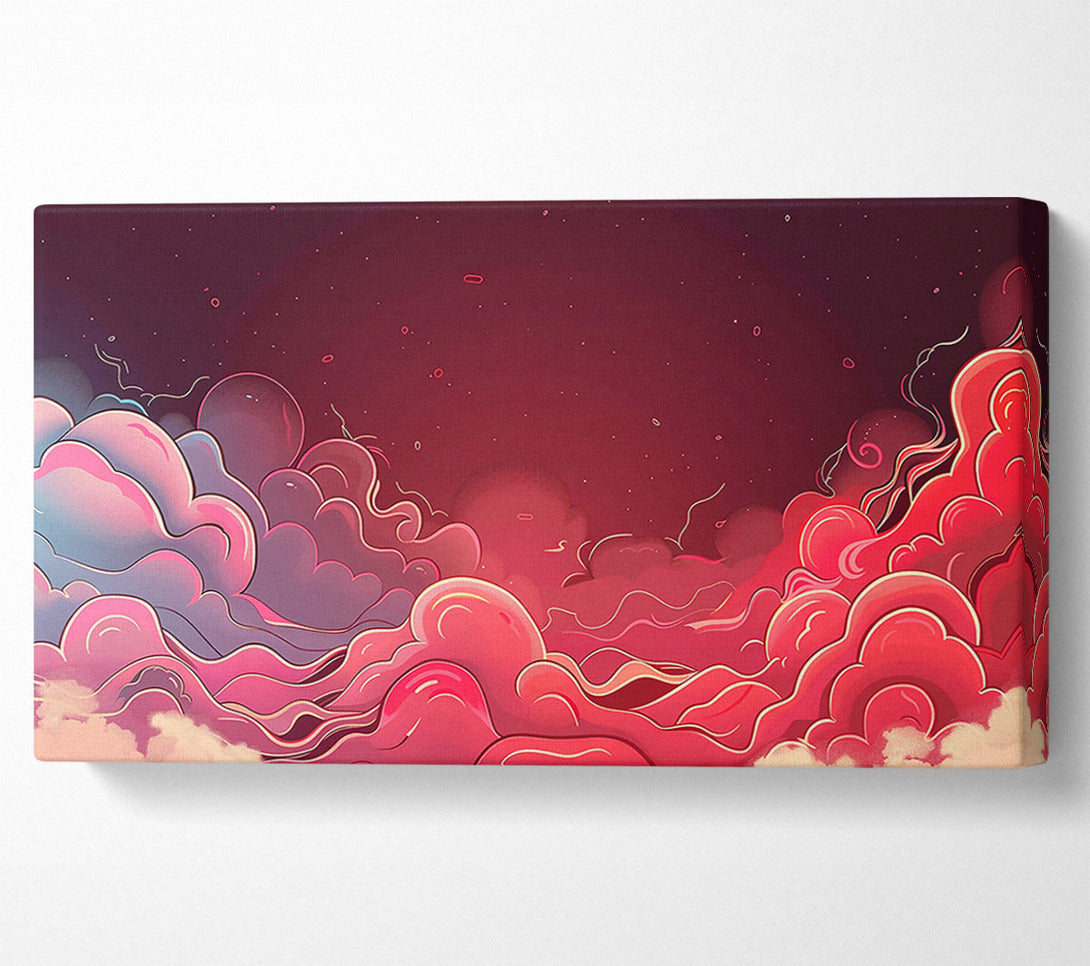  A Canvas Print of Crimson Cloud Formations Canvas Art