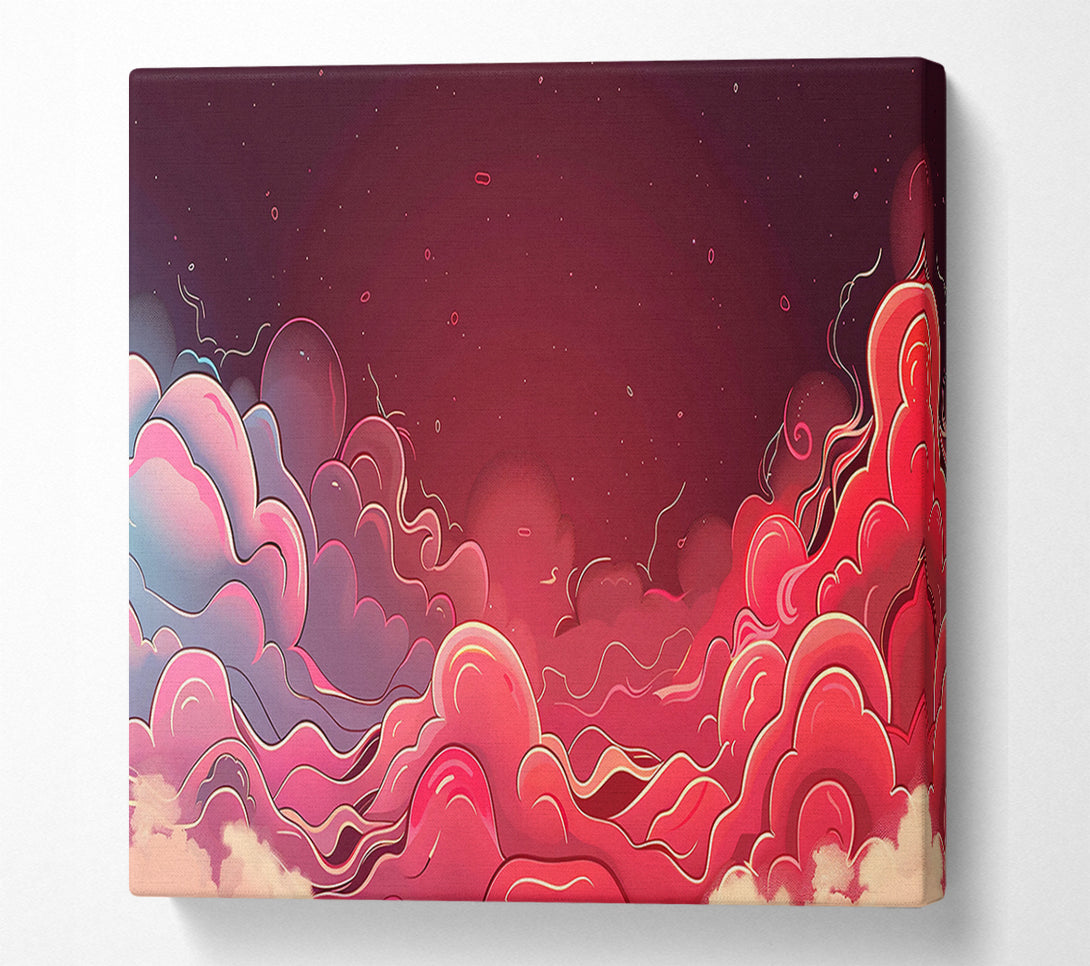  A Canvas Print of Crimson Cloud Formations Canvas Art