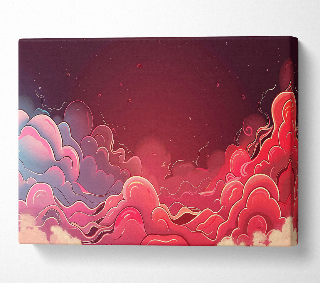  A Canvas Print of Crimson Cloud Formations Canvas Art